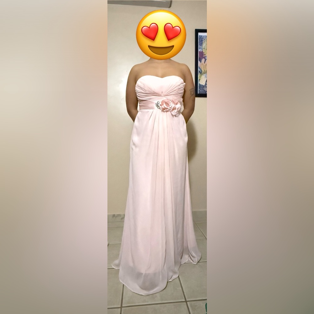 Elegant Pink Gown with Floral Accent